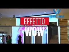 Regarder : Écran LED transparent d'intérieur SMD P7.8 pour vitrine de mur en verre de bâtiment