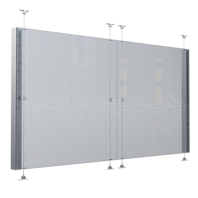 P4 Adhesive Transparent LED Wall Front Service 240x1500mm Aluminum PC Material