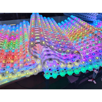 RGBW Transparent LED Mesh Screen Outdoor Flexible IP67 Dustproof