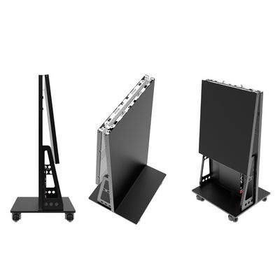 P0.9 Floor Standing LED Poster Display Cabinet 600*1687.5mm Screen Size IP54 Front Service