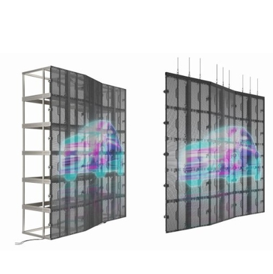 P3.9 Holographic Transparent LED Film Display 6kg/sqm Rear Service 85% Transparency