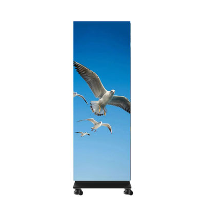 P0.9 LED Poster Display Wireless Control Foldable Floor Standing Ultra Thin 29.5mm
