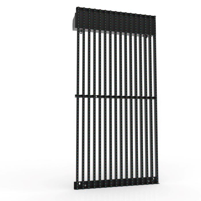 P15.625 Outdoor LED Curtain Display 70% Transparency Aluminum Cabinet 10000nits